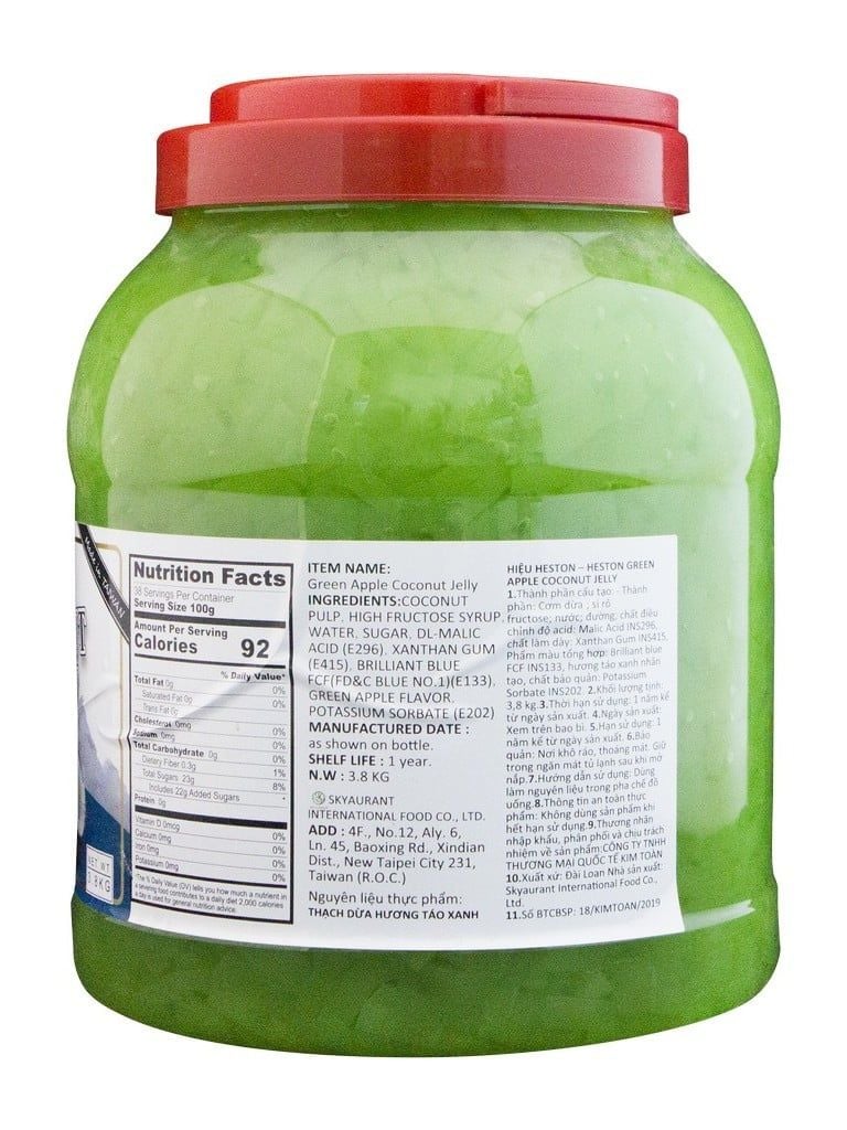  Thạch dừa Đài Loan Heston vị Táo Xanh 