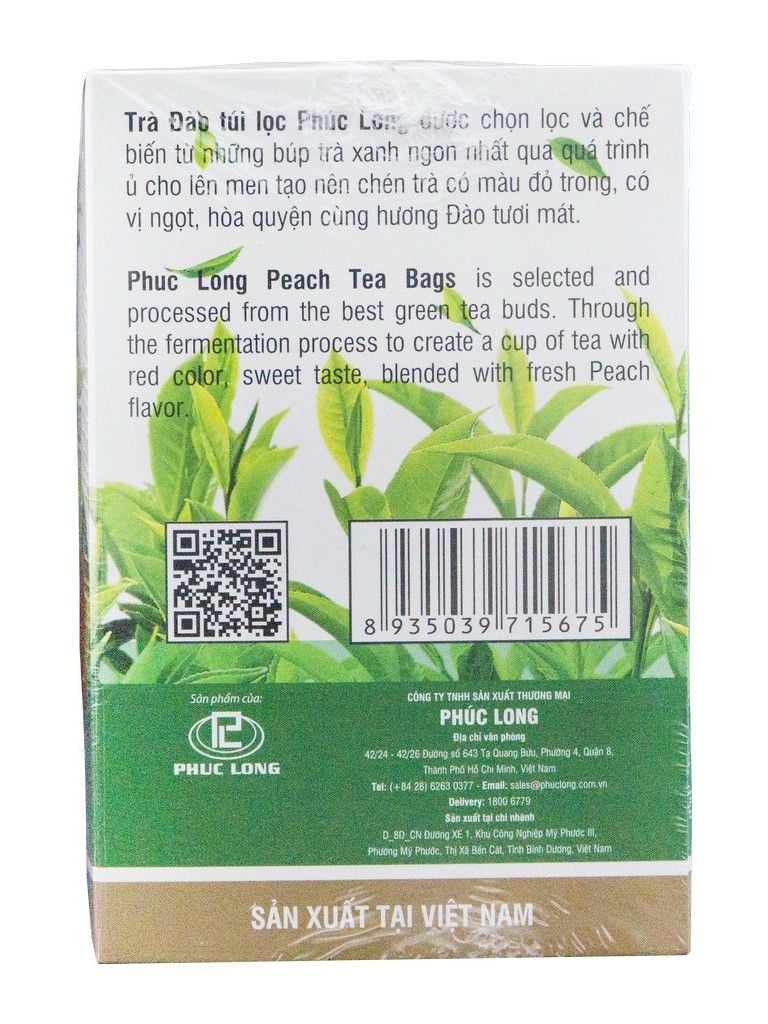  Trà túi lọc Phúc Long Trà đào 