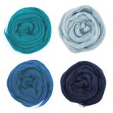  Lông cừu chải mượt thành lọn dài | Blue set | European Merino Wool roving 28 microns | MEANINGFUL CRAFTS 