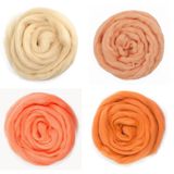  Lông cừu chải mượt thành lọn dài | Orange set | European Merino Wool roving 28 microns | MEANINGFUL CRAFTS 