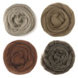  Lông cừu chải mượt thành lọn dài | Brown set | European Merino Wool roving 28 microns | MEANINGFUL CRAFTS 