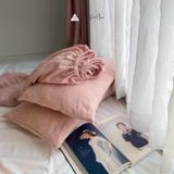  Bedding Linen Pháp Salmon Pink | European Flax Bedding | CHOI SEWING 