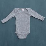  ENGEL Bodysuit dài tay đắp vai 70% Merino wool 30% Silk Grey melange 