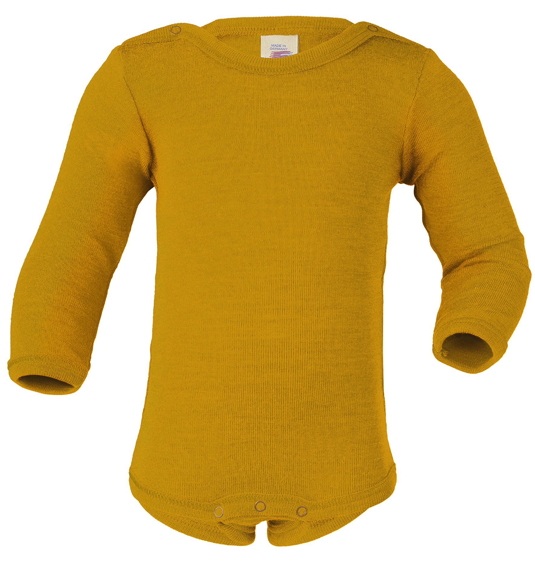  ENGEL Bodysuit dài tay nút vai 70% Merino wool 30% Silk Saffron 