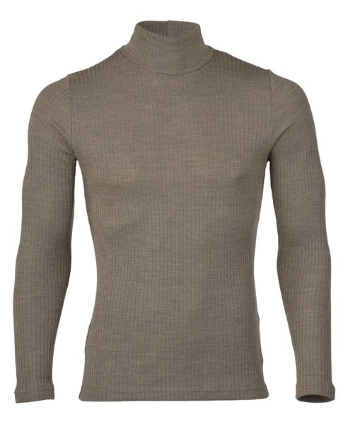  ENGEL Áo cổ lọ dài tay tay nam 70% Merino wool 30% Silk Walnut 