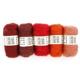  Lông cừu chải thô set 5x25g | Bheda carded wool | MEANINGFUL CRAFTS 