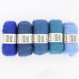  Lông cừu chải thô set 5x25g | Bheda carded wool | MEANINGFUL CRAFTS 