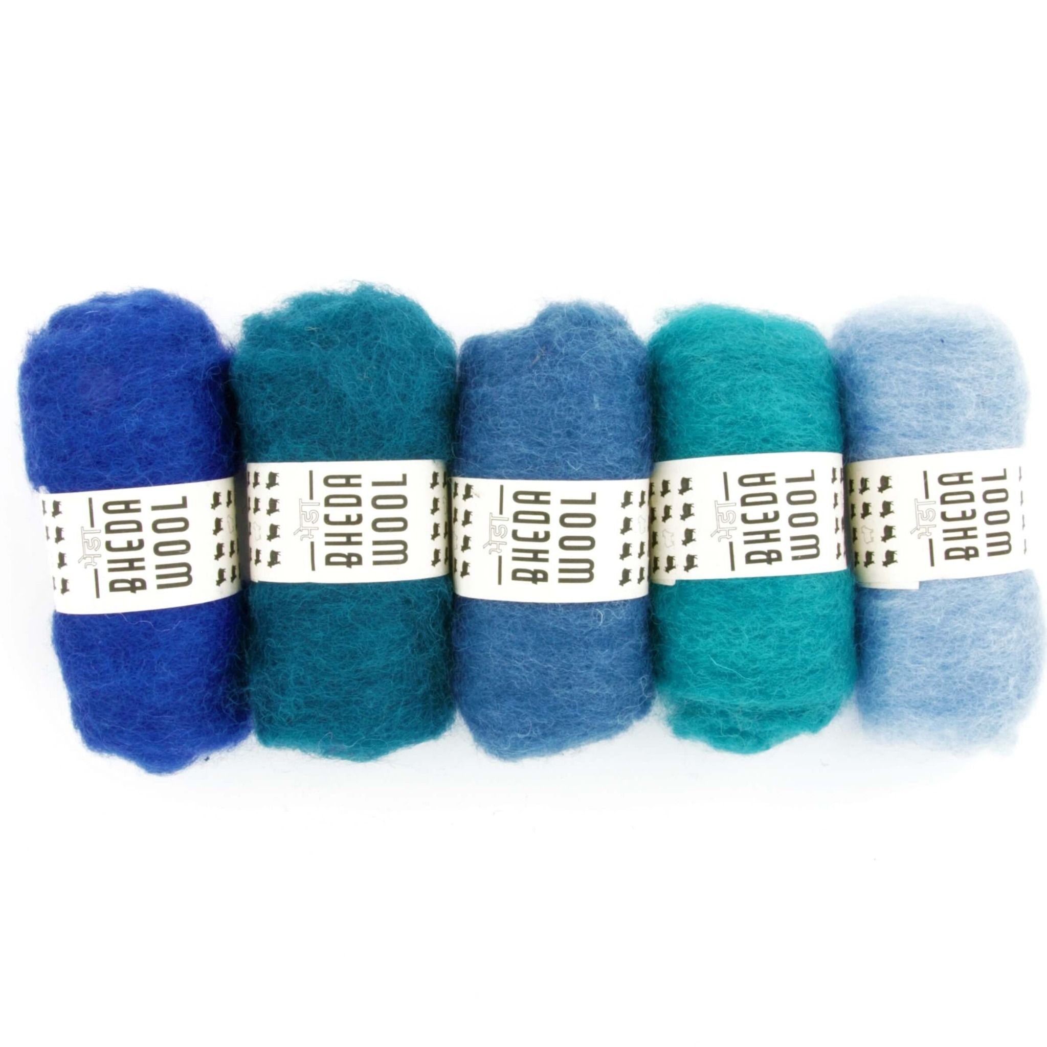  Lông cừu chải thô set 5x25g | Bheda carded wool | MEANINGFUL CRAFTS 