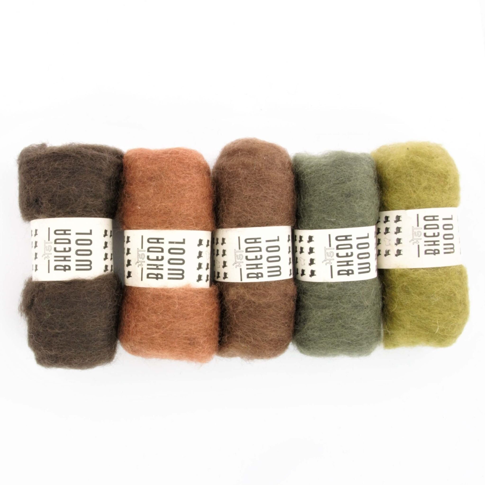  Lông cừu chải thô set 5x25g | Bheda carded wool | MEANINGFUL CRAFTS 