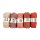  Lông cừu chải thô set 5x25g | Bheda carded wool | MEANINGFUL CRAFTS 