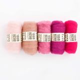  Lông cừu chải thô set 5x25g | Bheda carded wool | MEANINGFUL CRAFTS 