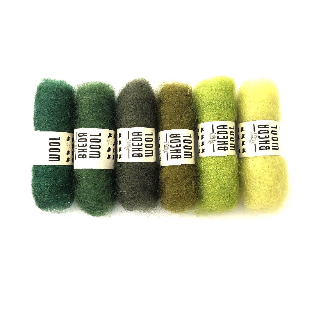  Lông cừu chải thô mini set 6x2g | Bheda carded wool | MEANINGFUL CRAFTS 