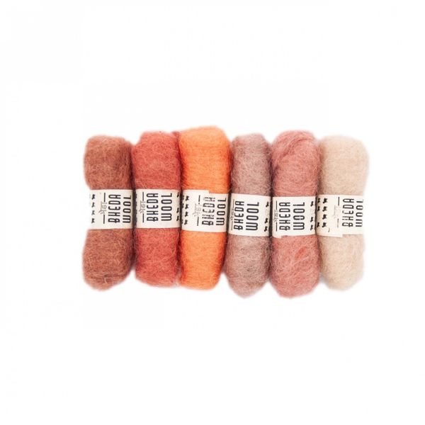  Lông cừu chải thô mini set 6x2g | Bheda carded wool | MEANINGFUL CRAFTS 