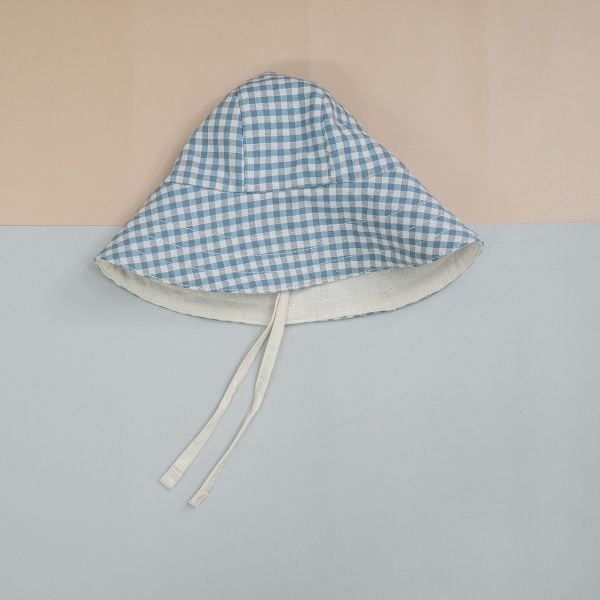  LAST STOCK - Nón ngủ gục | Mushroom Bonnet | Vichy caro Blue | CHOI SEWING 