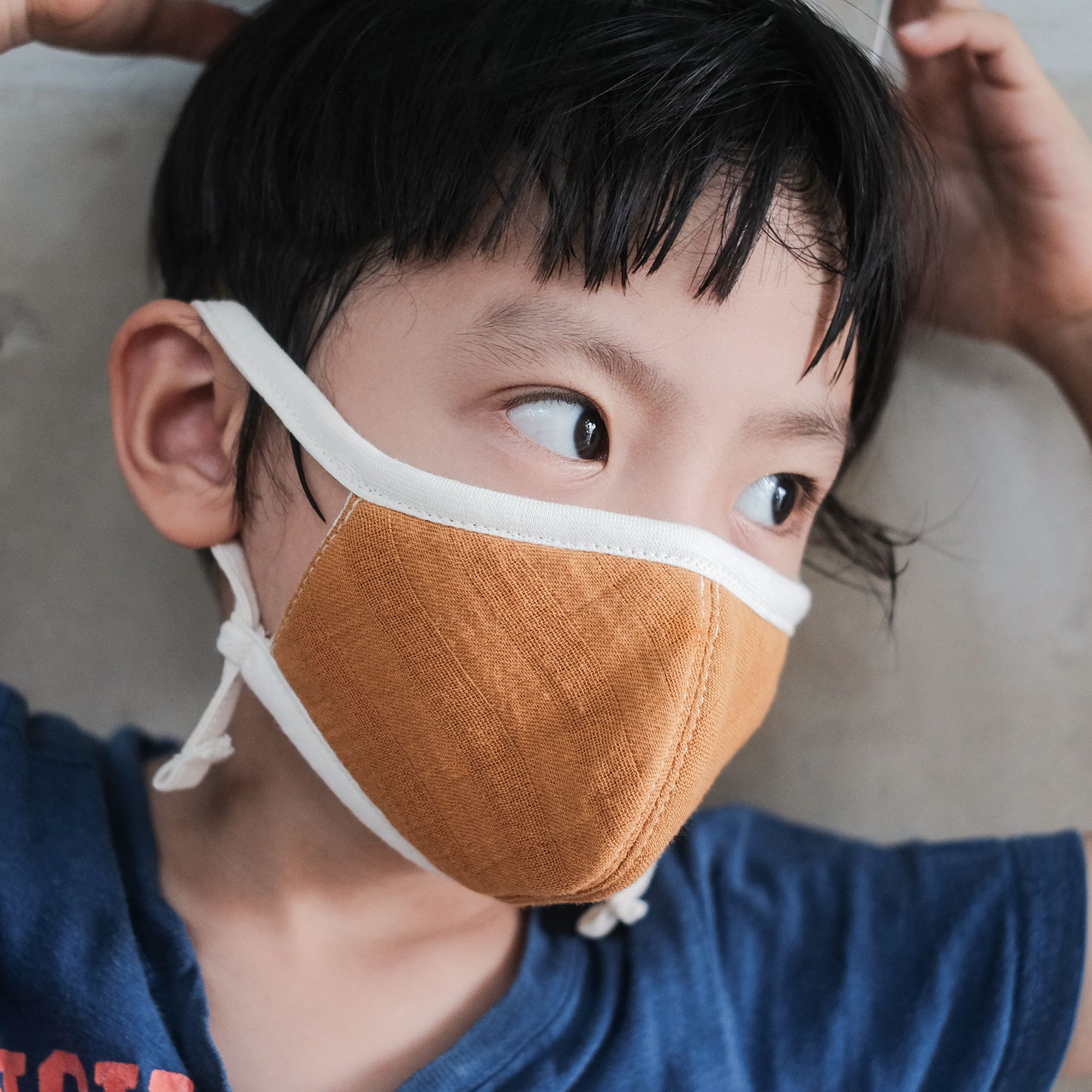  Khẩu trang trơn dây rút | Adjustable mask | Sudan brown | CHOI SEWING 