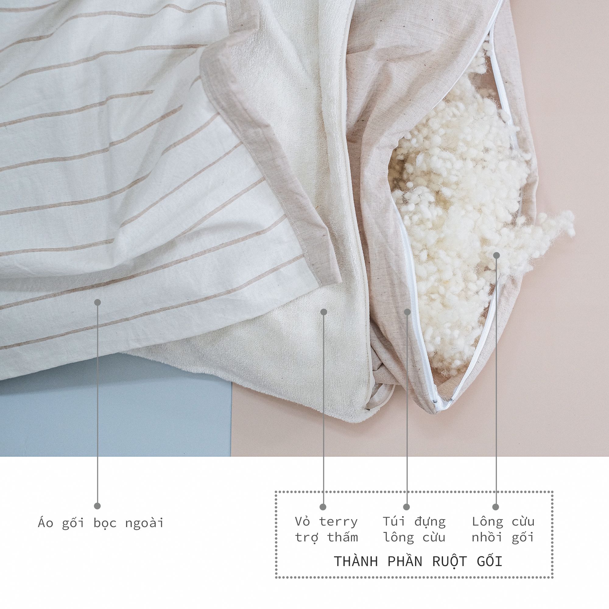  Ruột gối lông cừu 40x80 | Lana wool Pillow | CHOI SEWING 