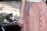  Chân váy linen cài nút | Linen skirt | CHOI SEWING | PRE-ORDER 