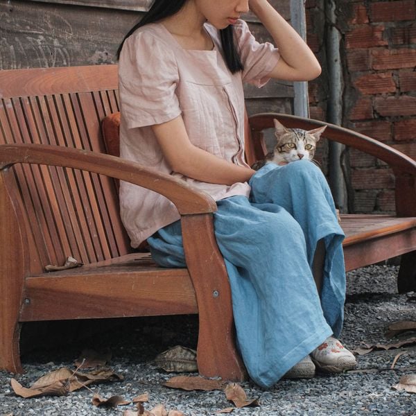  Quần váy | Sea Blue European linen Culottes | CHOI SEWING | PRE-ORDER 