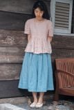  Áo linen xếp ly xòe vai phồng | Nude Pink European linen shirt | CHOI SEWING | PRE-ORDER 