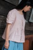  Áo linen xếp ly xòe vai phồng | Nude Pink European linen shirt | CHOI SEWING | PRE-ORDER 