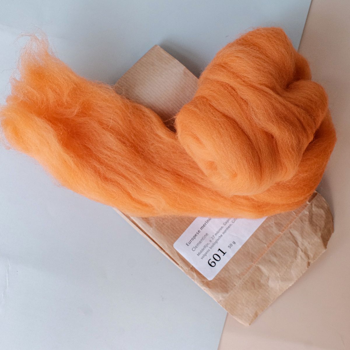  Lông cừu chải mượt thành lọn dài | Orange set | European Merino Wool roving 28 microns | MEANINGFUL CRAFTS 