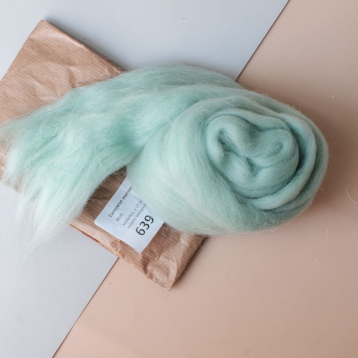  Lông cừu chải mượt thành lọn dài | Green set | European Merino Wool roving 28 microns | MEANINGFUL CRAFTS 