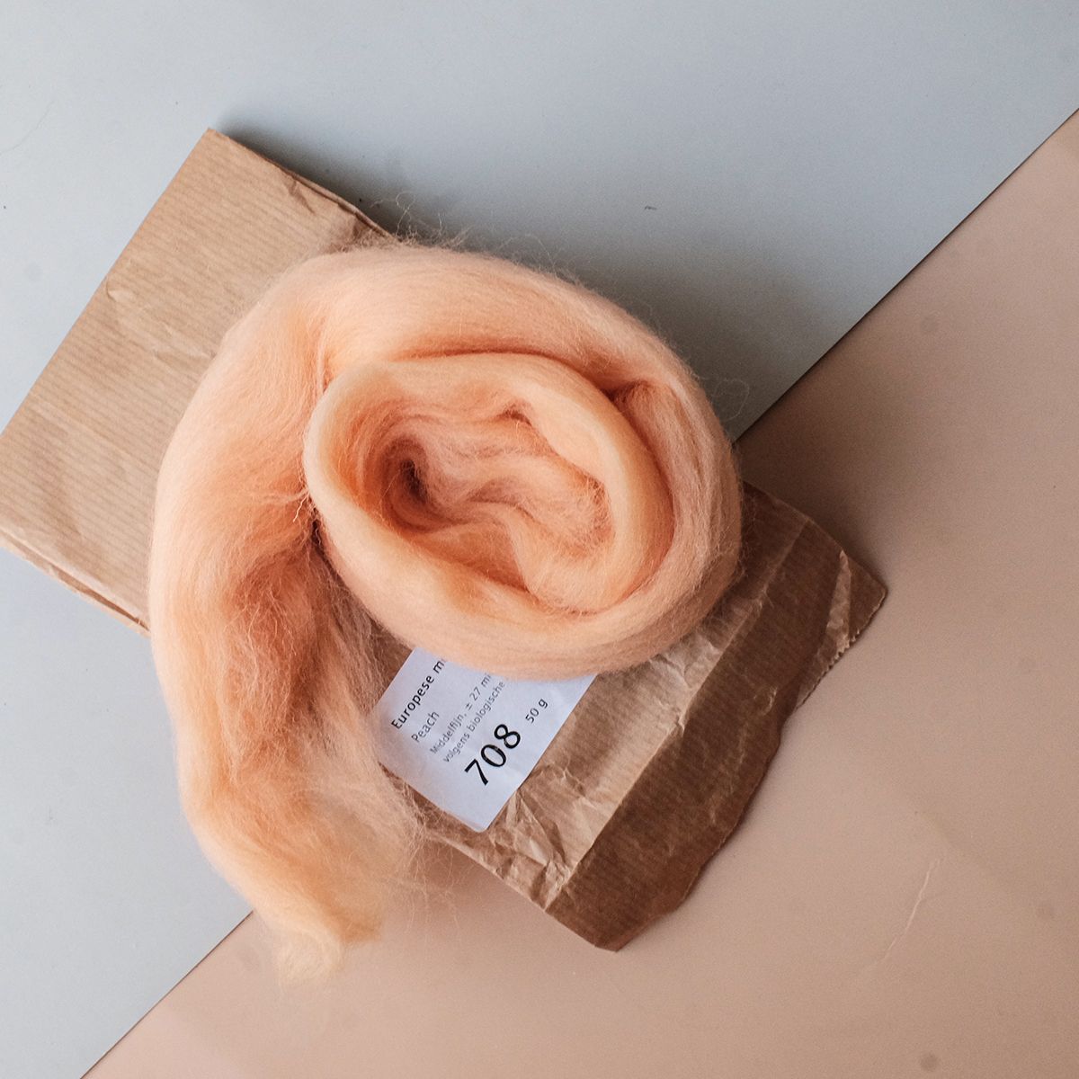  Lông cừu chải mượt thành lọn dài | Orange set | European Merino Wool roving 28 microns | MEANINGFUL CRAFTS 