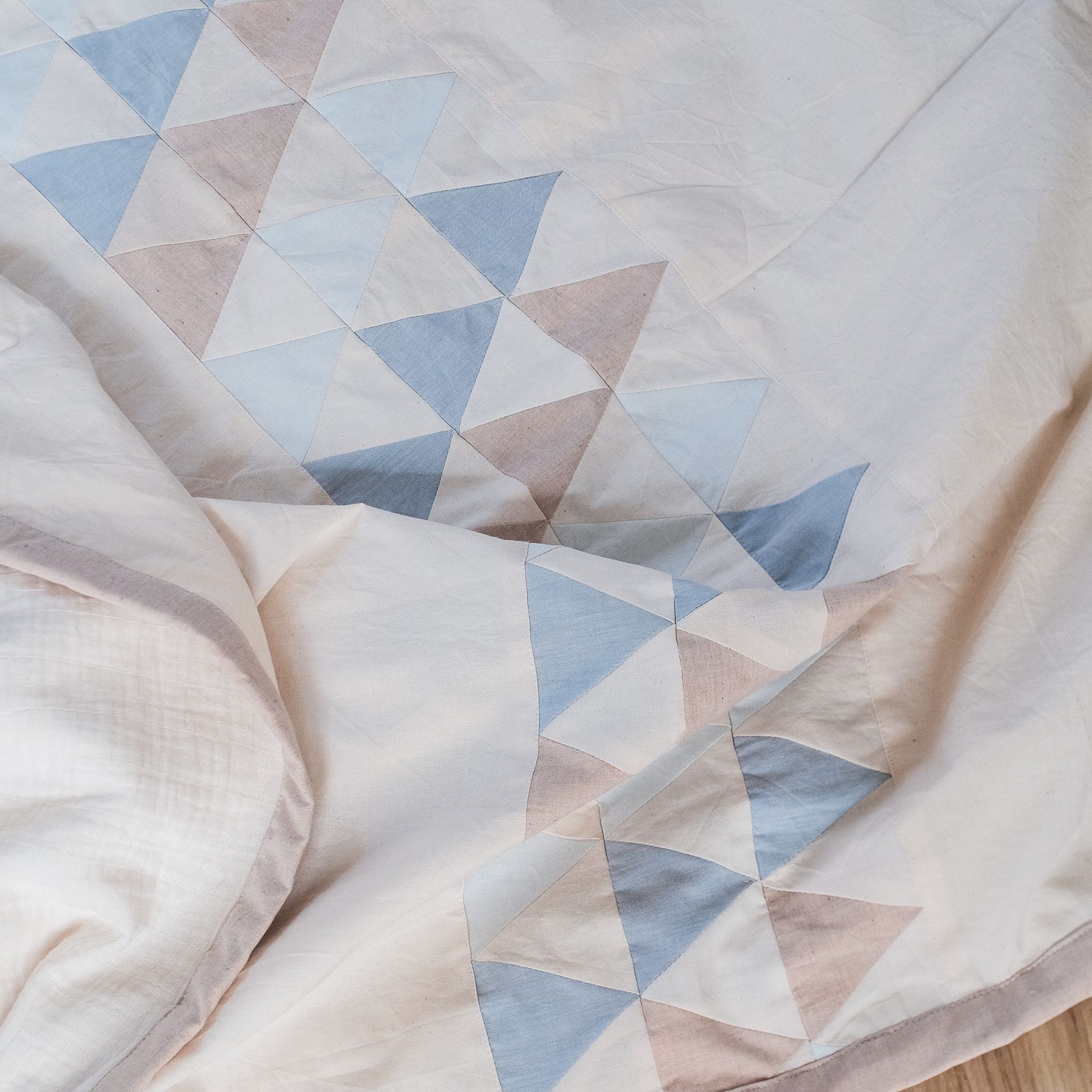 COTONEA Chăn 2 lớp Cotton/Musselin ghép vải Pastel blue/Pale blue/Beige/Nature 