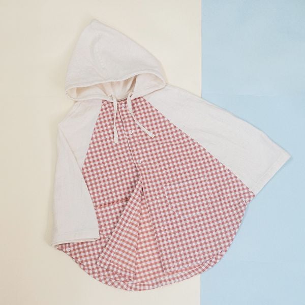  Áo khoác cánh dơi | Poncho | Vichy caro Red | CHOI SEWING  | READY TO SHIP 