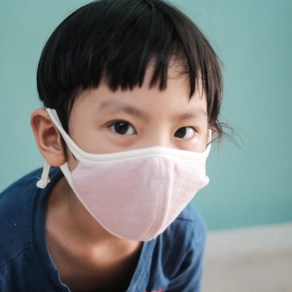  LAST STOCK - Khẩu trang musselin dây rút | Adjustable mask | Mauve | CHOI SEWING 
