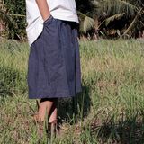  Set áo vạt xéo, quần váy | Azure blue Wrap shirt and skirt pants | CHOI SEWING 