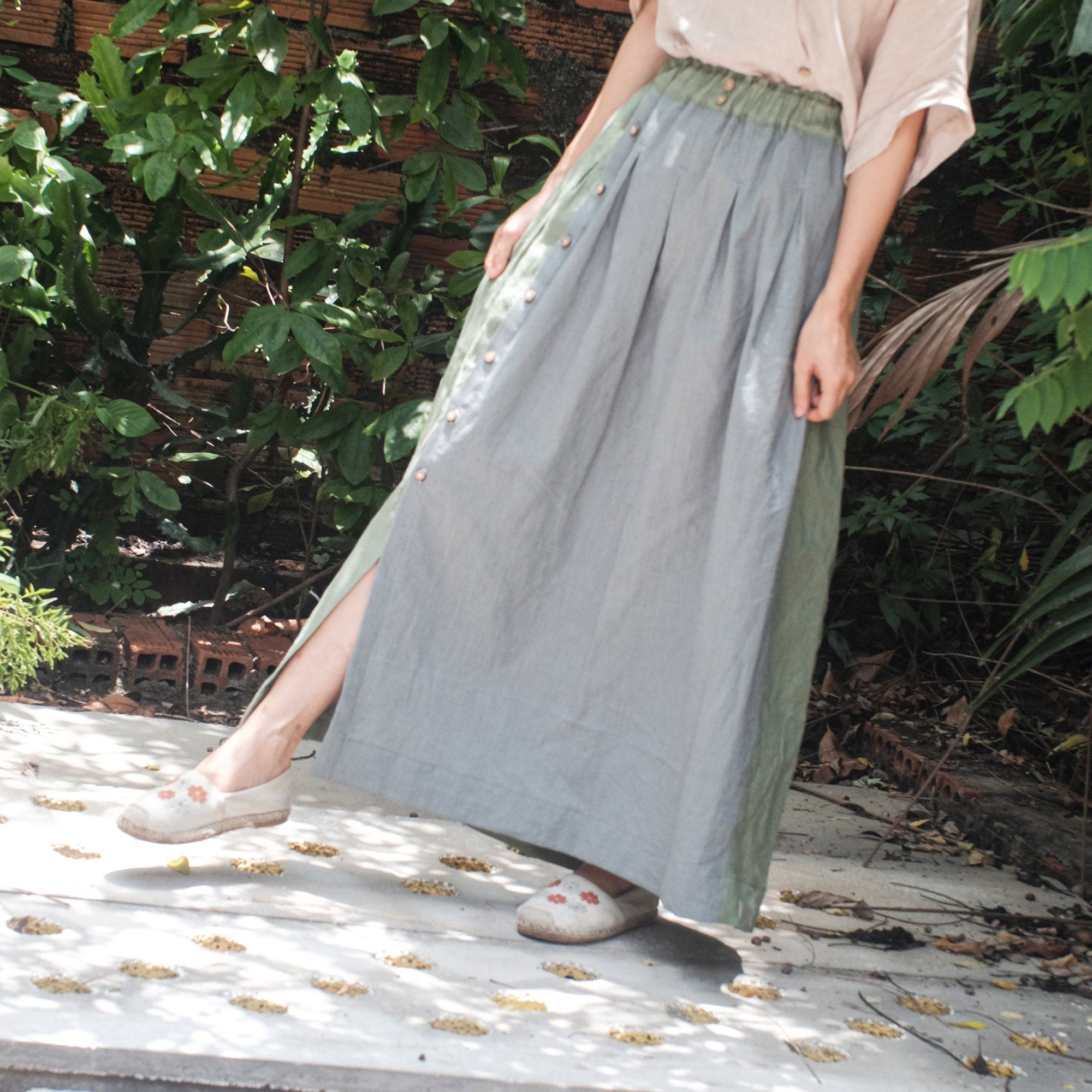  Chân váy linen cài nút | Linen skirt | CHOI SEWING | PRE-ORDER 