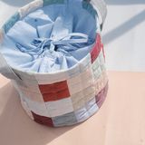  Sọt đựng đồ ghép vải dây rút 30L | Patchwork string Bucket bag | CHOI UPCYCLE 