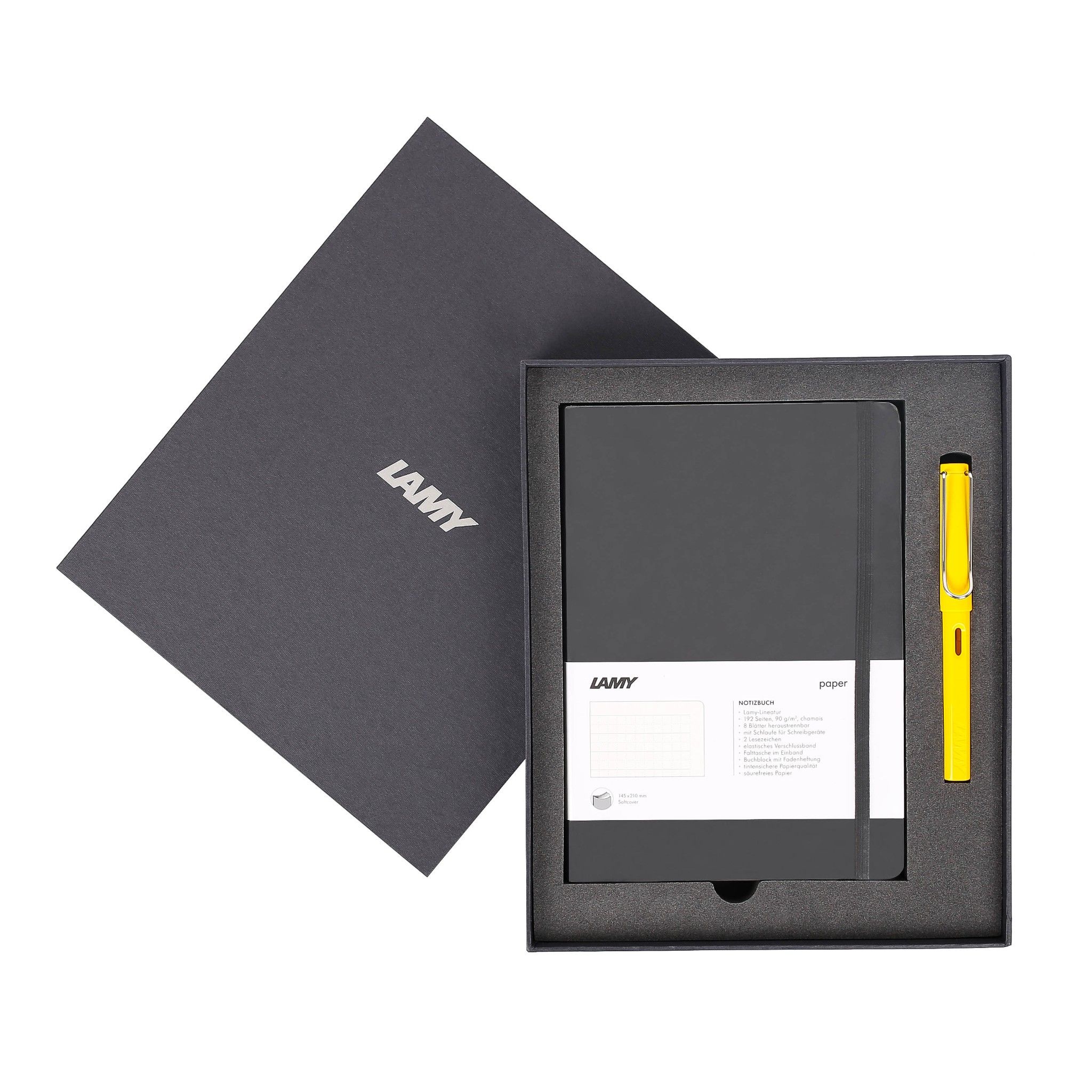 Gift set LAMY Notebook A5 softcover black + LAMY Safari Yellow