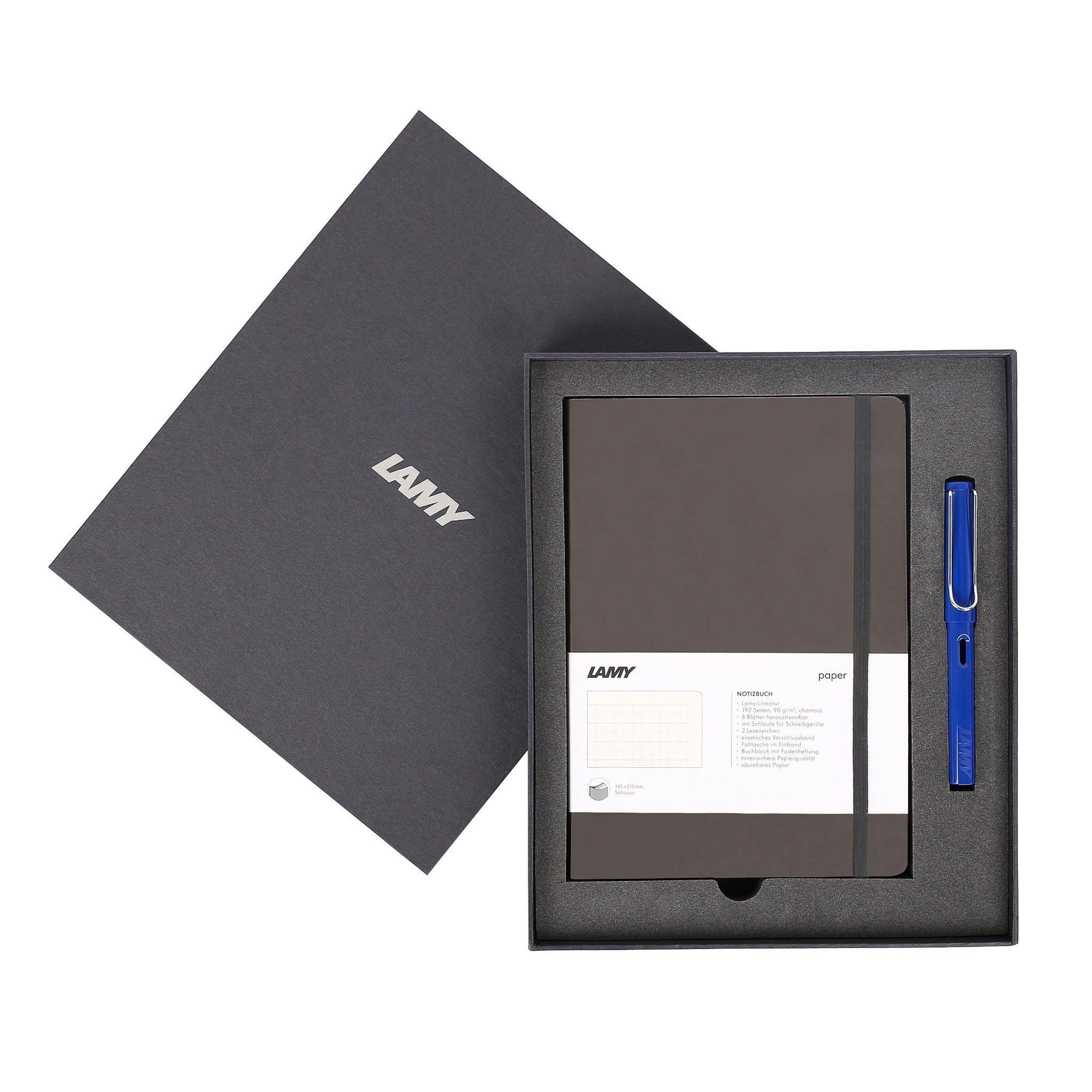 Gift set LAMY Notebook A5 softcover Umbra + LAMY Safari Blue