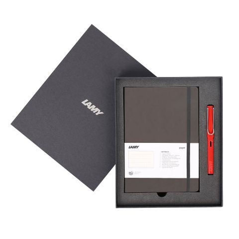  LAMY Notebook A5 softcover Umbra + LAMY Safari Red 