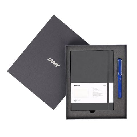  Gift set LAMY Notebook A5 softcover black + LAMY Safari ocean blue 