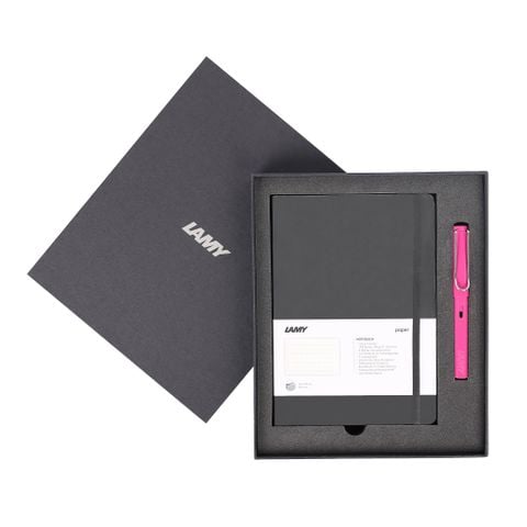  Gift set LAMY Notebook A5 softcover black + LAMY Safari Pink 