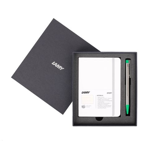  Gift set LAMY Notebook A6 softcover White + LAMY Logo Green 