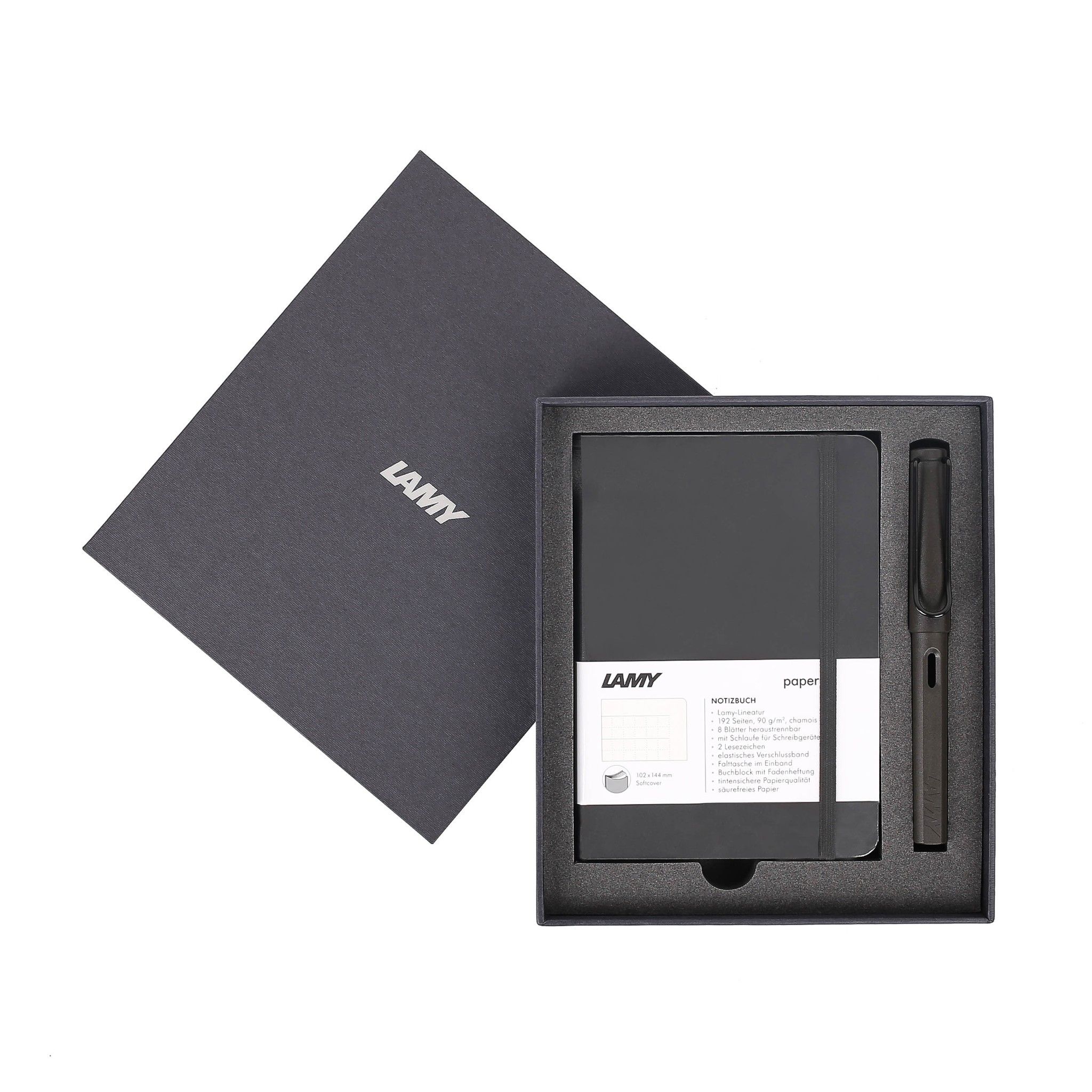 Gift set LAMY Notebook A6 softcover black + LAMY Safari Matt Black