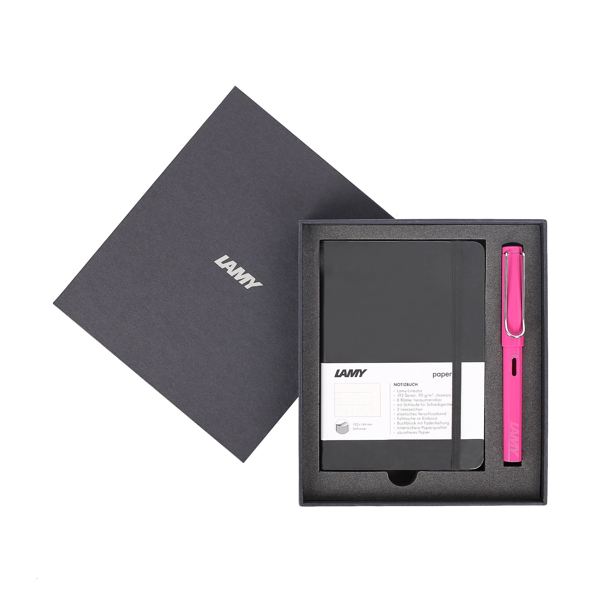 Gift set LAMY Notebook A6 softcover black + LAMY Safari Pink