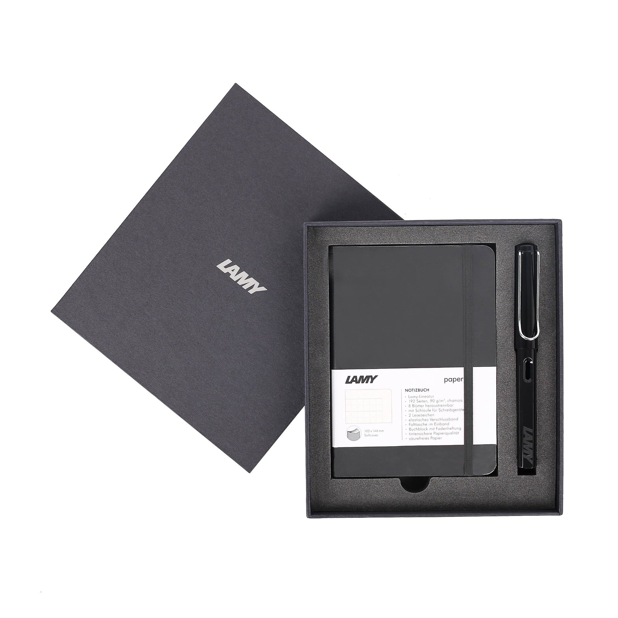 Gift set LAMY Notebook A6 softcover black + LAMY Safari Shiny Black