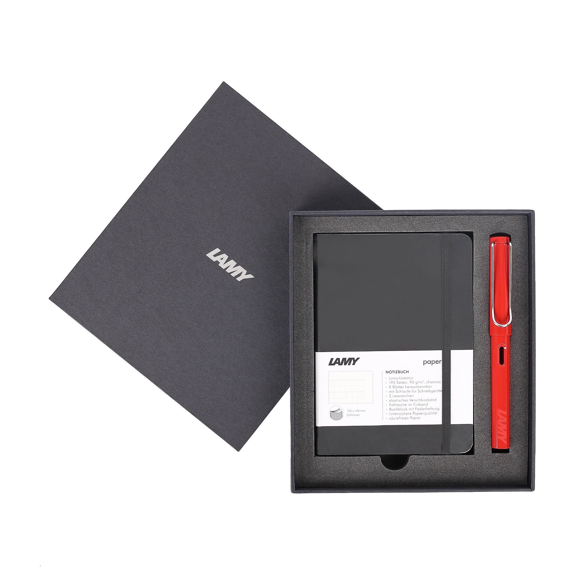 Gift set LAMY Notebook A6 softcover black + LAMY Safari Red