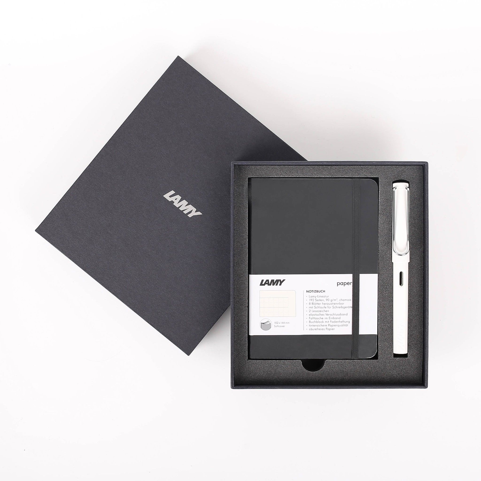 Gift set LAMY Notebook A6 softcover black + LAMY Safari White