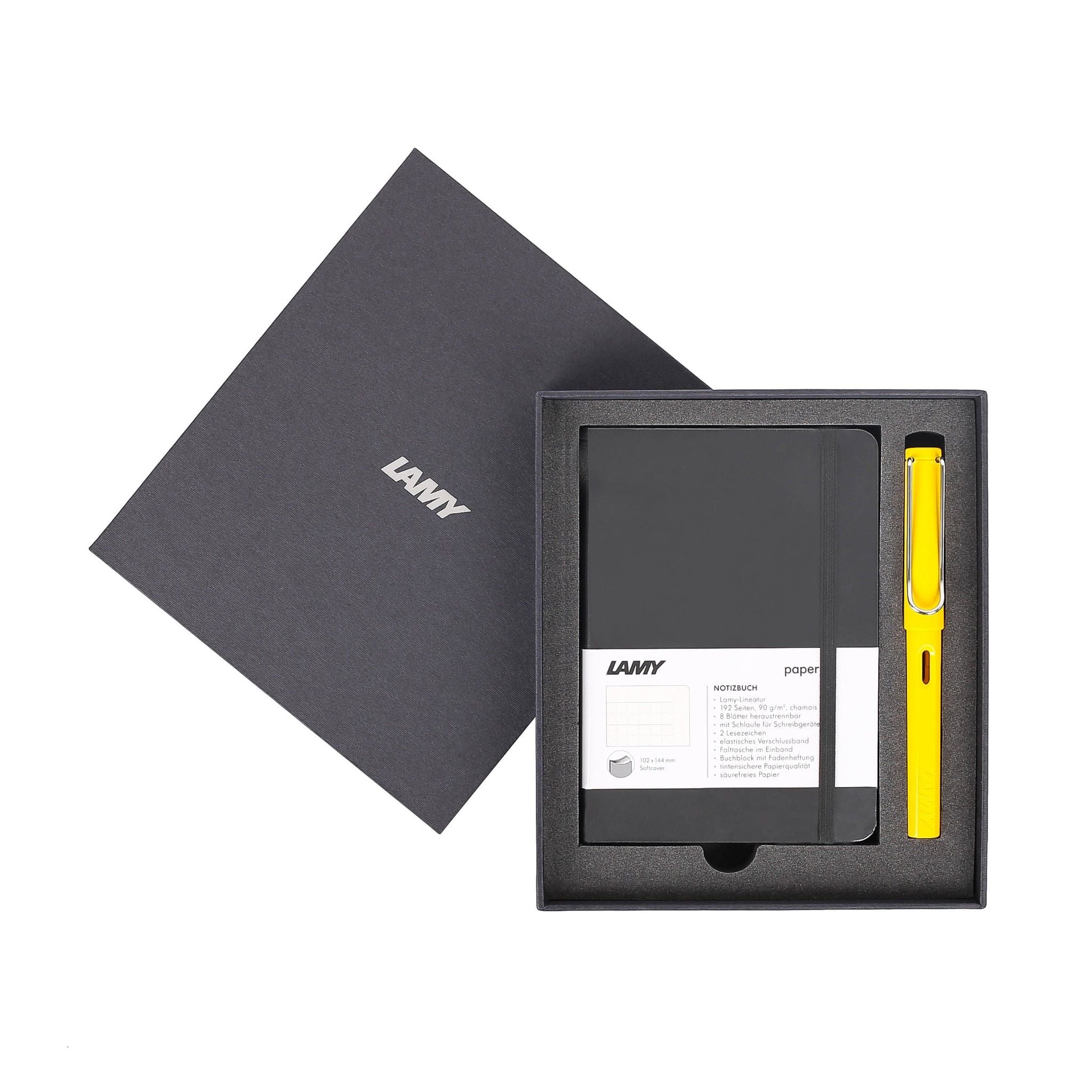 Gift set LAMY Notebook A6 softcover black + LAMY Safari Yellow