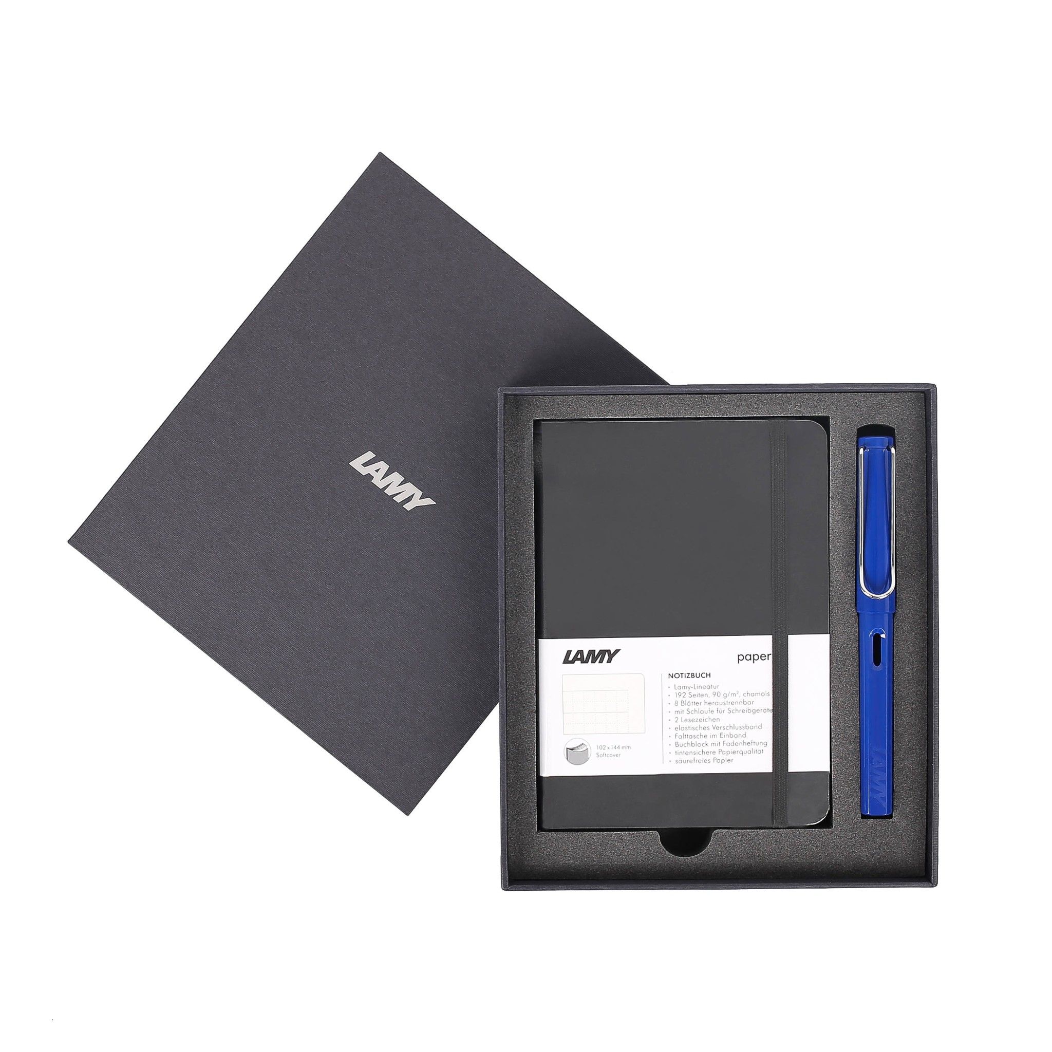 Gift set LAMY Notebook A6 softcover black + LAMY Safari Blue