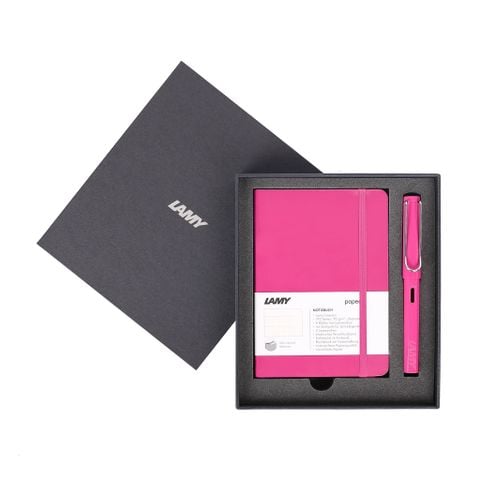  Gift set LAMY Notebook A6 softcover Pink + LAMY Safari Pink 