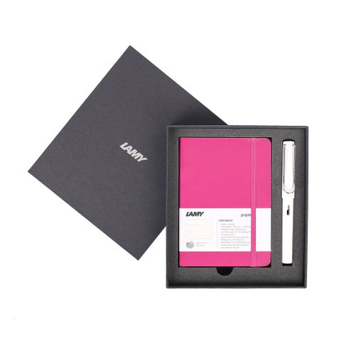  Gift set LAMY Notebook A6 softcover Pink + LAMY Safari White 