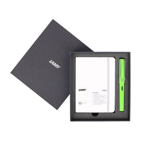  Gift set LAMY Notebook A6 softcover White + LAMY Safari Green 