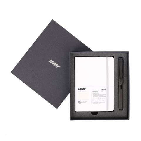  Gift set LAMY Notebook A6 softcover White + LAMY Safari Matt Black 